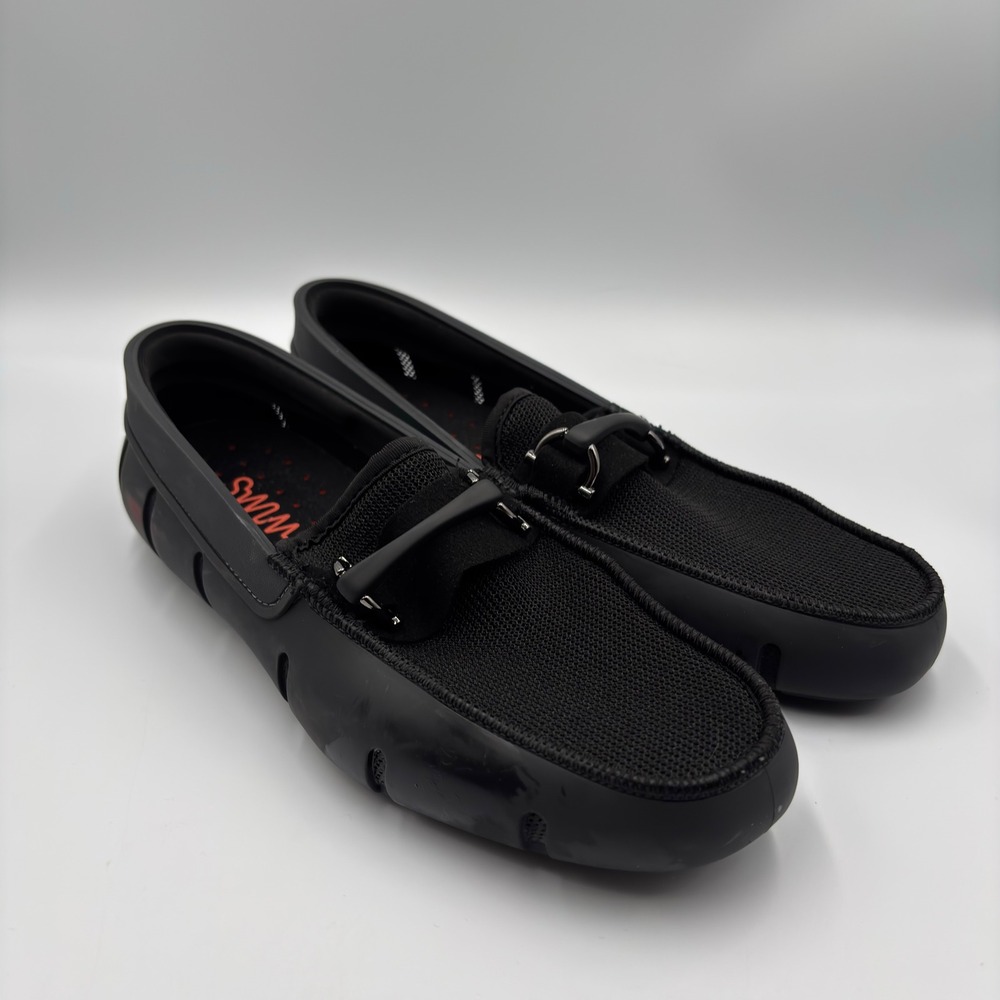 SWIMS Men Black Braided Lace Loafers Water Friendly Mesh Shoes Size 7 21010